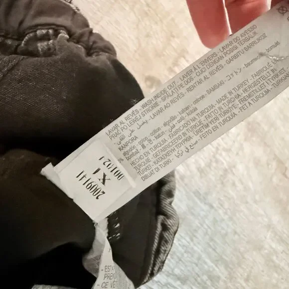 Zara Gray Black Denim Barrel Paperbag Jeans 8 - Picture 5 of 8